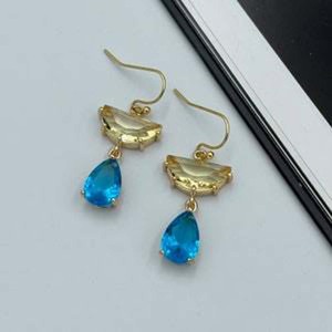 Boucles d'oreilles pendantes longues vintage en argent sterling 925 plaqué or faites à la main, avec cristaux bleus en forme de pyramide sertis de strass, certifiées IGI - Product Image 1