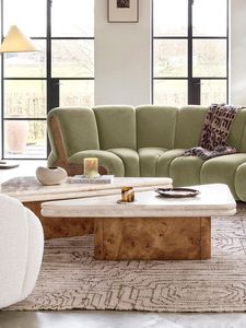 Mesa de centro redonda de Arte de diseño moderno de estilo de tendencia, mesa auxiliar de modelo de pétalo ámbar de apartamento pequeño simple nórdico completo - Product Image 6