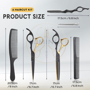 Kit de corte de pelo con tijeras de peluquero de alta precisión Kit de tijeras de peluquero ligero con diseño de fácil control - Product Image 2