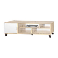 Meuble TV Moderne de Luxe Foster en Panneau de Particules MDF, Montage Rapide, Style Nordique Contemporain, avec Fonctionnalité Lumineuse et Portes Coulissantes, pour Salon et École
