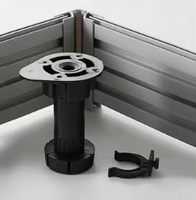 Pieds de table en plastique noir moderne en gros, réglables, imperméables, pour cuisine, armoire, salle à manger, salle de bain, salon