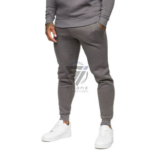 กางเกงวอร์มผู้ชายสีพื้นสไตล์สตรีทแวร์สีน้ำเงิน ผ้าคอตตอนผสมโพลีเอสเตอร์ ระบายอากาศได้ดี ยืดหยุ่น มีกระเป๋า  สามารถสั่งทำได้ - Product Image 1