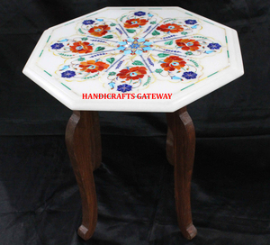 Latest Modern Design White <b>Marble</b> <b>Table</b> <b>Top</b> with <b>Marble</b> Inlay Handmade Luxury Pure <b>Marble</b> and Semi Stone Inlay for Furniture <b>Top</b> - Product Image 1