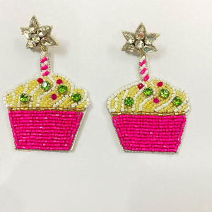 Vente en gros Dernier design Boucles d'oreilles classiques en perles jaunes marron pour femmes Boucles d'oreilles en plaqué or pour mariage Boucles d'oreilles créoles à la mode - Product Image 2