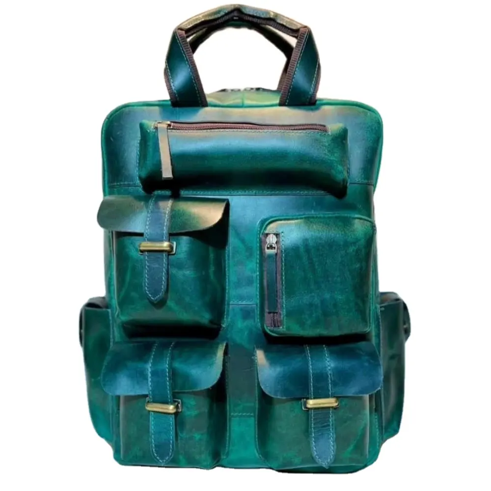 حقيبة جلدية عالية الجودة تدوم طويلاً ، حقيبة جديدة فريدة من نوعها Travelling ، بلون النخبة الزرقاء مع شعار