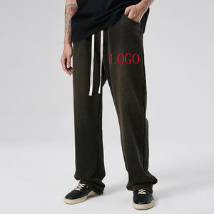 2024 nouveau gros pantalons de survêtement de sport pour hommes personnalisé lavé à l'acide Baggy avec taille élastique Type de taille moyenne - Product Image 6