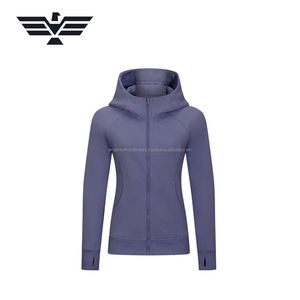 Autumn Winter <b>Women's</b> Slim Fit Full Zip Fleece <b>Hoodie</b> Jacket 100% Cotton Breathable Anti-Shrink Printed Casual High Quality <b>Blue</b> - Product Image 1