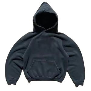 Alta calidad de peso pesado 100% algodón polar ecológico invierno con capucha cuello Vintage ácido lavado Sudadera con capucha hombres Streetwear - Product Image 1