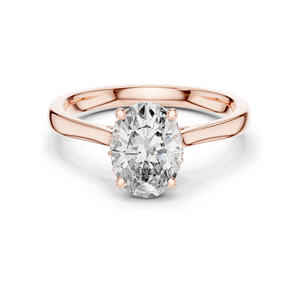 Bague de fiançailles ovale en diamant de laboratoire de 0,128 carat pour femme, clarté VVS-VS EF, or 18 carats, 14 carats, 10 carats et argent 925, moissanite - Product Image 1