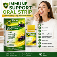 Bandes buccales de soutien immunitaire avec zinc, vitamine D3, vitamine C et extrait d'ébène |   Complément alimentaire quotidien à dissolution rapide pour le bien-être
