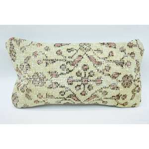 Premium Beige Paisley Patchwork Wool <b>Pillow</b> 8x16 Inch Decorative Cushion Woven Vintage Square Portable Bedding Sofa Christmas - Product Image 1