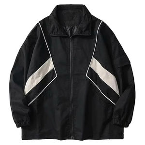 Chaqueta cortavientos personalizada OEM de alta calidad, chaqueta con cremallera de 3 capas, chaqueta de poliéster de manga larga a prueba de viento para hombres, chaquetas de senderismo al aire libre - Product Image 1