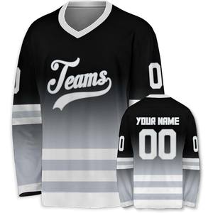 Camisetas de hockey sobre hielo personalizadas al por mayor, OEM uniforme de equipo profesional, impresión por sublimación de poliéster de secado rápido, diseño de calidad duradera - Product Image 4
