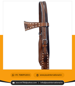 Western Leather Headstall / Bridle Horse Tack en marron avec sculpture à la main/travail d'outillage Portable - Product Image 3