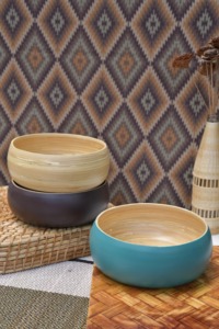 Bol en bambou de couleur unie à l'intérieur de bols naturels Décoration de présentation de repas attrayante Produits vietnamiens en gros écologiques - Product Image 2