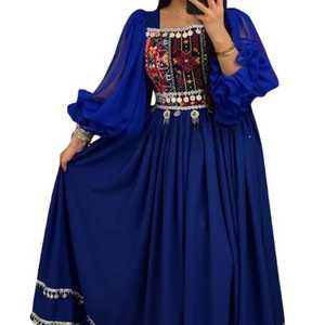 Étnico afgano Kuchi hecho a mano Tribal transpirable bordado mujeres vestidos afganos tamaño largo Pashtun Frock Kabul vestido trajes - Product Image 1
