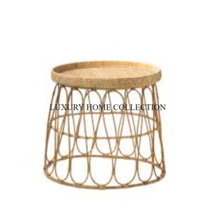 Ensemble de 2 tailles différentes Table basse centrale en rotin de forme ronde Table d'appoint de luxe de qualité supérieure pour la décoration intérieure - Product Image 6