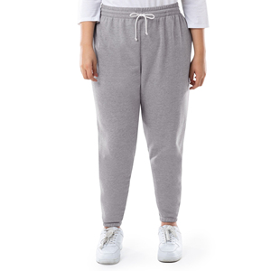 Vente en gros d'usine, logo personnalisé, pantalon de survêtement pour femmes en coton/soie lourd, taille élastique, design de fitness haut de gamme - Product Image 1