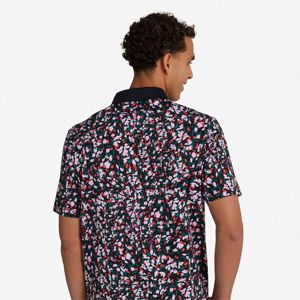 Polo de golf cómodo y flexible para hombre con mangas raglán cortas, tela estampada de verano para un aspecto atlético moderno - Product Image 2