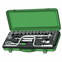 ITA Tools – Jeu de douilles à cliquet 1/2 po, 25 pièces, en acier CV, finition mate, avec mallette de transport, OEM Speeder et cliquet