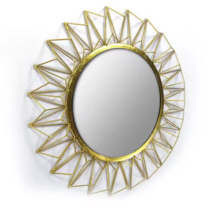 Espejo de pared de metal redondo de lujo moderno, forma personalizable, decoración montada en la pared para el hogar - Product Image 2