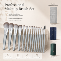 Professionelles Luxus-Make-up-Pinsel-Set mit Silbergriff Weiche Borsten Gesichts- Augen- Foundation- Rouge- Augenbrauen-Schönheitspinsel