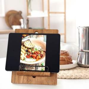 Soporte de madera para libros de cocina, soporte para recetas: soporte para libros de cocina de granja para mostrador de cocina, soporte ajustable rústico - Product Image 5