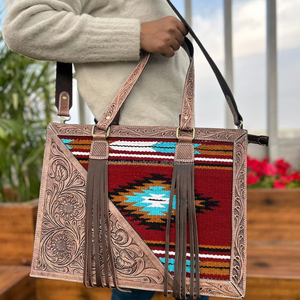 Manta de sillín de cuero mecanizada a mano para mujer, bolsos de mano grandes, bolso de hombro oculto de cuero genuino de alta calidad - Product Image 4