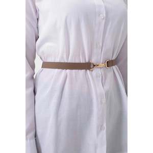 Thin <b>Elastic</b> Jacket and <b>Dress</b> Belt 2cm - BEIGE - Product Image 2