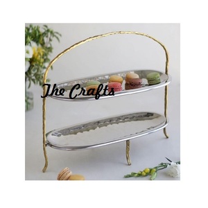 ถาดเสิร์ฟช็อคโกแลตของหวาน2ชั้นขนาดแตกต่างกันถาดเสิร์ฟเค้กสแตนเลสสำหรับเครื่องครัว - Product Image 2