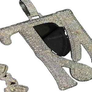 Personalizado VVS D Moissanite diamante 925 plata esterlina 18K chapado en oro amarillo Iced Out Hip Hop TM letra inicial colgante para rapero - Product Image 1