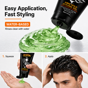 Gel capillaire pour hommes en marque privée, tenue forte, brillance élevée, formule à base d'eau, pour barbier et salon, marque personnalisée, fourniture - Product Image 3