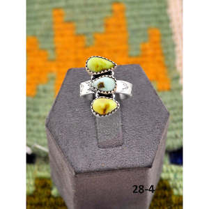 Bague ajustable en argent sterling turquoise Palomino d'inspiration sud-ouest, style romantique, sertie de pierres, or rose et rhodium, cadeau idéal - Product Image 4