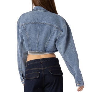 Chaqueta universitaria corta para mujer hecha de Material de lana personalizado transpirable 100% chaqueta universitaria corta con diseño de cierre personalizado 2025 - Product Image 6