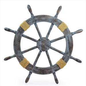 Gran Cubo de MDF Premium madera náutica hecha a mano rueda de barco fabricante piratas decoración de pared regalo pulgadas - Product Image 2