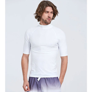 High Quality Sublimation <b>Printed</b> Short Sleeve Men's Rash Guard Custom OEM <b>Surfing</b> & Swimming UV Protection Shirt - Product Image 1