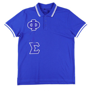 Camiseta Premium para Hombre Phi Beta Sigma, de Algodón y Spandex, Tejida, Personalizada, Bordada, Sólida, Transpirable, con Letras Griegas - Product Image 1