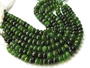 Perles rondes lisses en serpentinite verte faites à la main, pierres précieuses en cristal en vrac, 9-10 mm, trou de 0,5 mm pour la fabrication de bijoux, brin en gros - Product Image 6