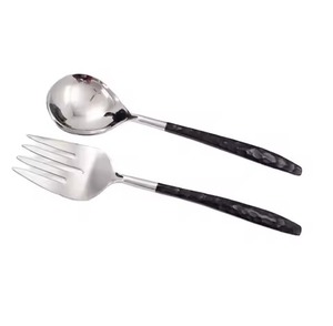 ชุดช้อนส้อมชุบเงินสไตล์โมเดิร์น ช้อนเสิร์ฟสลัดขนาดใหญ่ - Product Image 3