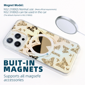 UV In Ấn Bướm Điện Thoại Bao Gồm Chống Sốc Mạ Điện Gương Từ Điện Thoại Di Động Trường Hợp Đối Với iPhone 16 15 14 13 12 11 Pro Max - Product Image 3