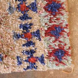 Auténtica Alfombra Marroquí Hecha a Mano, Boucherouite, Estilo Bohemio, Colorida, Vintage, Decoración Artesanal del Atlas - Product Image 1