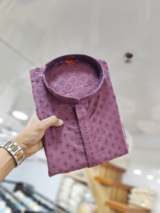 Heavy Excellent Quality Cotton Rayon With Sequins Embroidery <b>Man</b> <b>Kurta</b> Manufacturer From Surat At Lowest Rate - Product Image 3