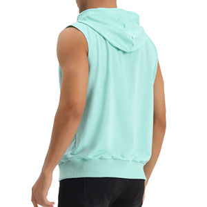 เสื้อกล้ามมีฮู้ดแขนกุดลำลองของผู้ชายเสื้อกล้ามสำหรับกีฬาฤดูร้อนและเครื่องแต่งกายแนวสตรีทผ้าฝ้าย100% สำหรับผู้ใหญ่ - Product Image 3