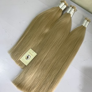 ส่วนต่อผมของมนุษย์,ผมสีบลอนด์ผมบริสุทธิ์แบบตรงต่อผมเป็นกลุ่ม - Product Image 4