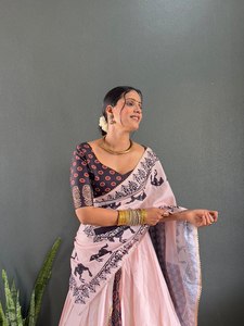 NOUVEAU STYLE COTON LÉGER LEHENGA CHOLI pour FEMMES CONCEPTION RÉVERSIBLE TOUTES SAISONS VÊTEMENTS DE FÊTE - Product Image 4