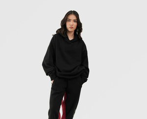 เสื้อฮู้ดดี้โอเวอร์ไซส์ผ้าฝ้าย 100% สำหรับผู้หญิง สกรีนโลโก้ตามสั่ง น้ำหนัก 400 กรัม รับผลิตจำนวนน้อย ปักลายตามสั่ง - Product Image 6