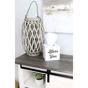 Élégant porte-mouchoirs en métal galvanisé avec un design de ferme vintage et parfait pour ajouter une touche rustique aux salles de bains - Product Image 4