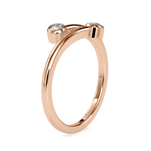 แหวนบายพาสเพชรธรรมชาติแบบมืออาชีพ14K สีขาวทองทรงกลมตัด IGI ได้รับการรับรอง0.13แต่งงาน CTW ดีไซน์ใหม่ - Product Image 4