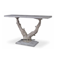 Table console décorative en métal demi-ronde de luxe de couleur dorée pour la maison