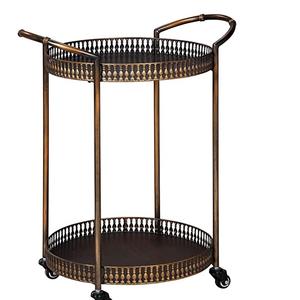 Chariot de luxe fabriqué à la main en métal avec bois pour la maison hôtel restaurant hôpital café de luxe service alimentaire article d'utilisation - Product Image 5